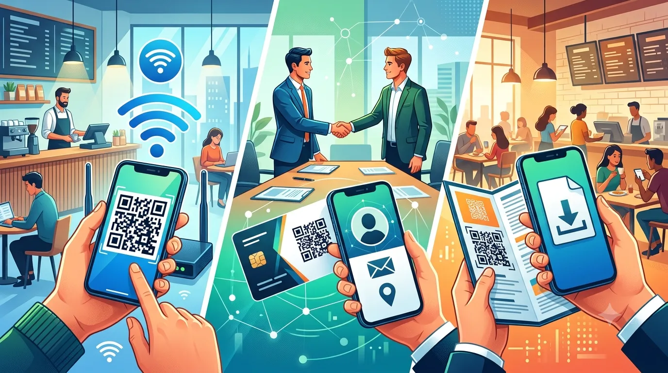 WLAN-QR-Code, vCard-QR-Code und PDF-QR-Code: Welcher wann?